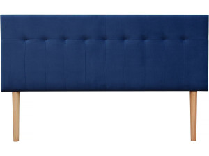 Cabecero tapizado de terciopelo "Lya" - 140 x 100 cm - Azul oscuro