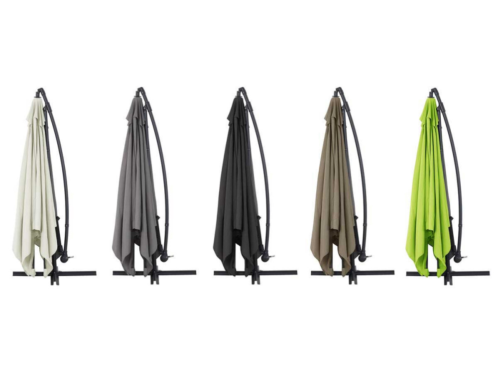 Parasol lateral de jardín Aluminio Ilios 3” – Cuadrado – 3 x 3 m  - Gris