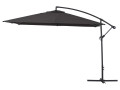 Parasol lateral de jardín Aluminio Ilios 3” – Cuadrado – 3 x 3 m  -  Negro