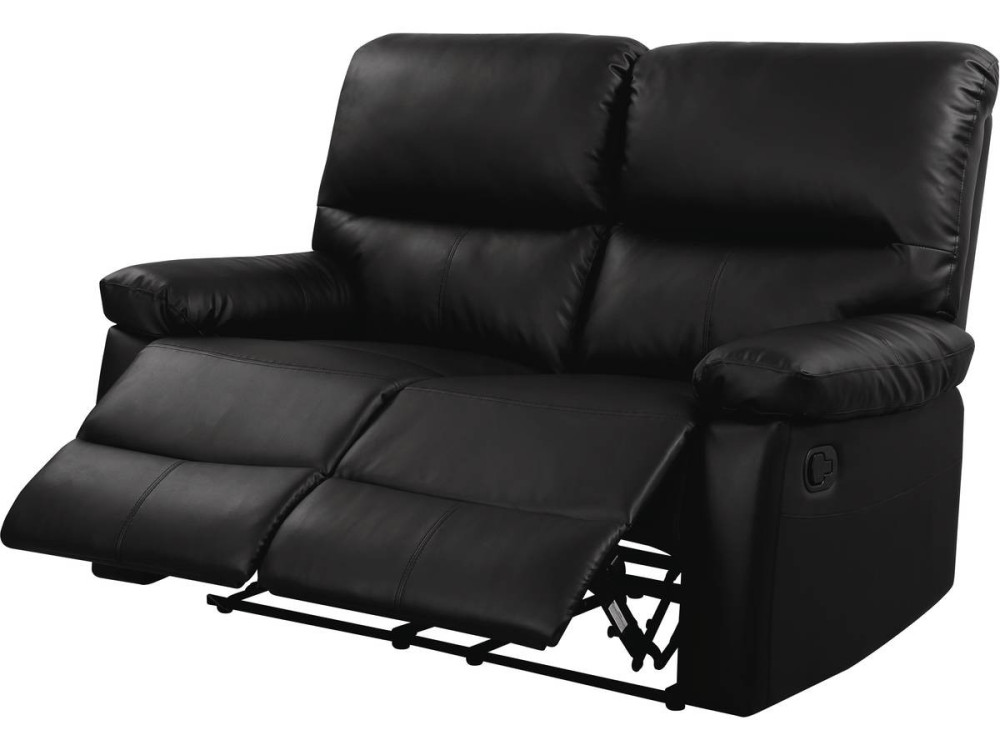 Sofá reclinable 2 plazas "Lincoln" - Color negro