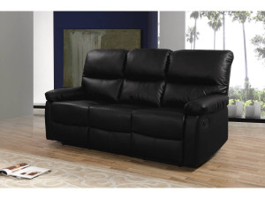 Sofá reclinable 3 plazas "Lincoln" - Color negro 2