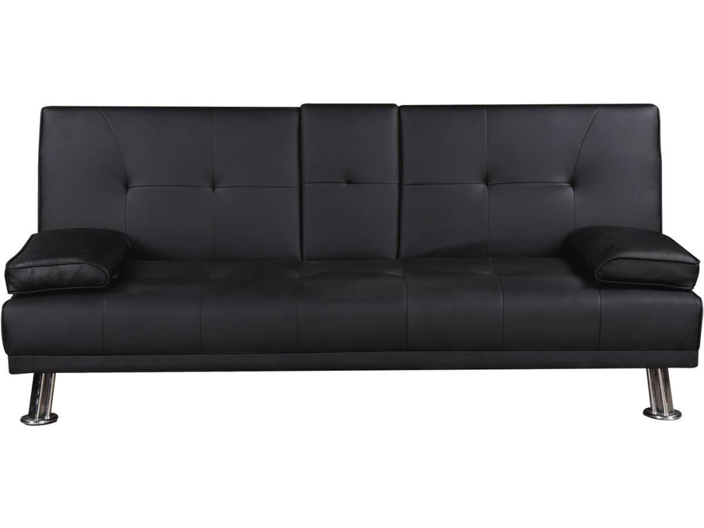 Sofá cama LEO - 3 plazas - Color negro