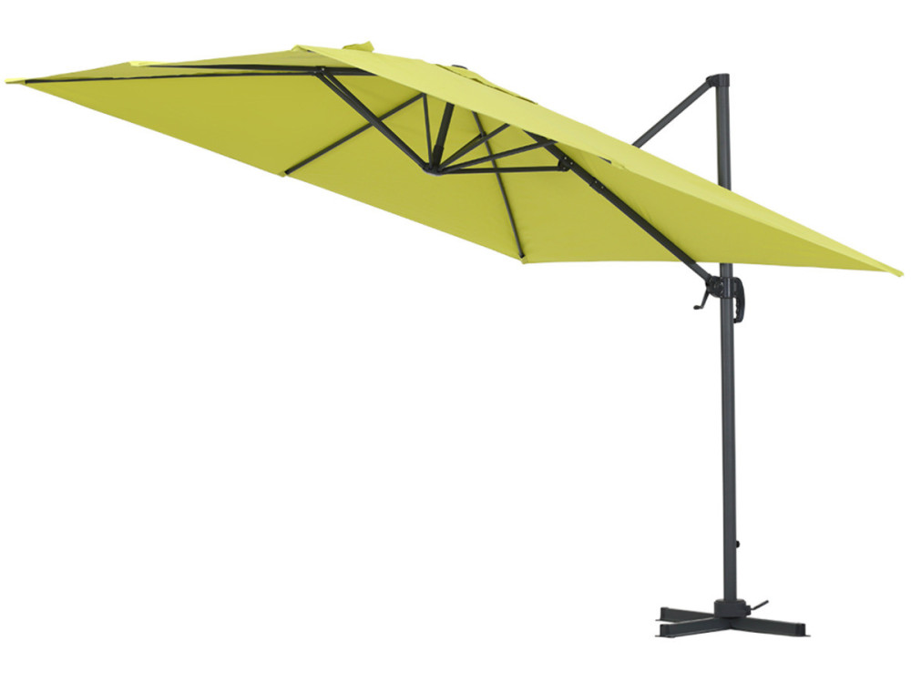 Parasol Lateral de jardín Alu "Sun 3" - Cuadrado  Carré - 3 x 3 m - Lastres incluidos - Verde