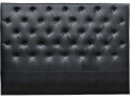 Cabecero de cama acolchado "Déco" en PVC - Negro