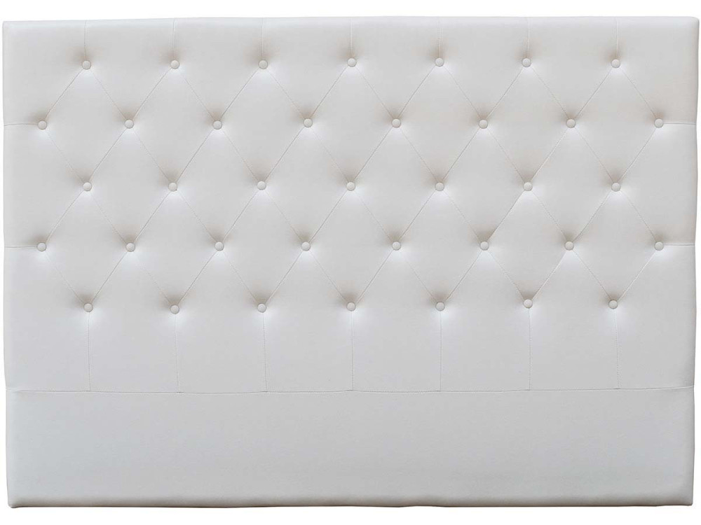 Cabecero de cama acolchado "Déco" en PVC - Blanco