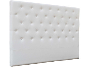 Cabecero de cama acolchado "Déco" en PVC - Blanco 2