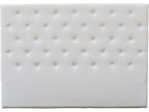 Cabecero de cama acolchado 180cm"Déco" en PVC - Blanco