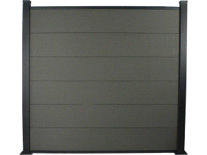 Kit de valla 1.6m - Composite y aluminio - Kit de fijación - Gris oscuro