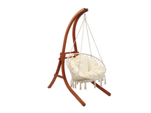 Hamaca colgante de madera con sillón "canaries" - Crudo
