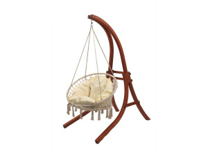 Hamaca colgante de madera con sillón "canaries" - Crudo 2