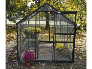 Invernadero de jardín de vidrio templado "Sekurit" - 5,8 m² - 186 x 310 x 190 cm - Antracita 2