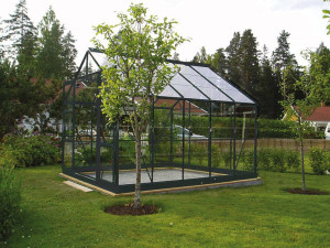Invernadero de jardín de vidrio templado "Sekurit" - 7,6 m² - 244 x 304 x 190 cm - Antracita 2