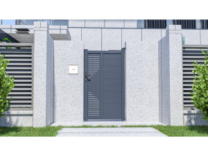 Portal peatonal incorporada de aluminio "Jean" - 100 x 173 cm - Antracita 2