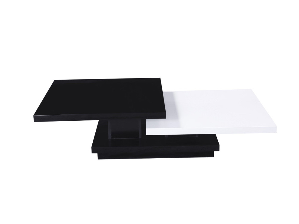 Mesa de centro "Zen" - 141,5 x 75 x 30 cm - Negro/Blanco