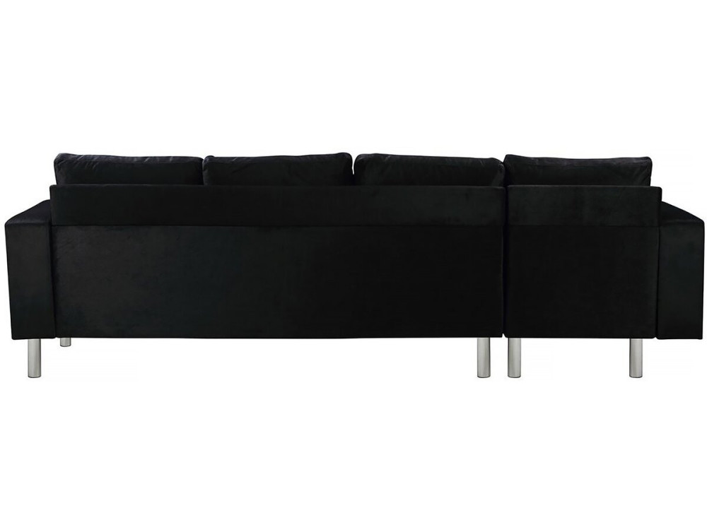 Sofá en tela esquinero reversible "Rio"- 5 plazas - Negro