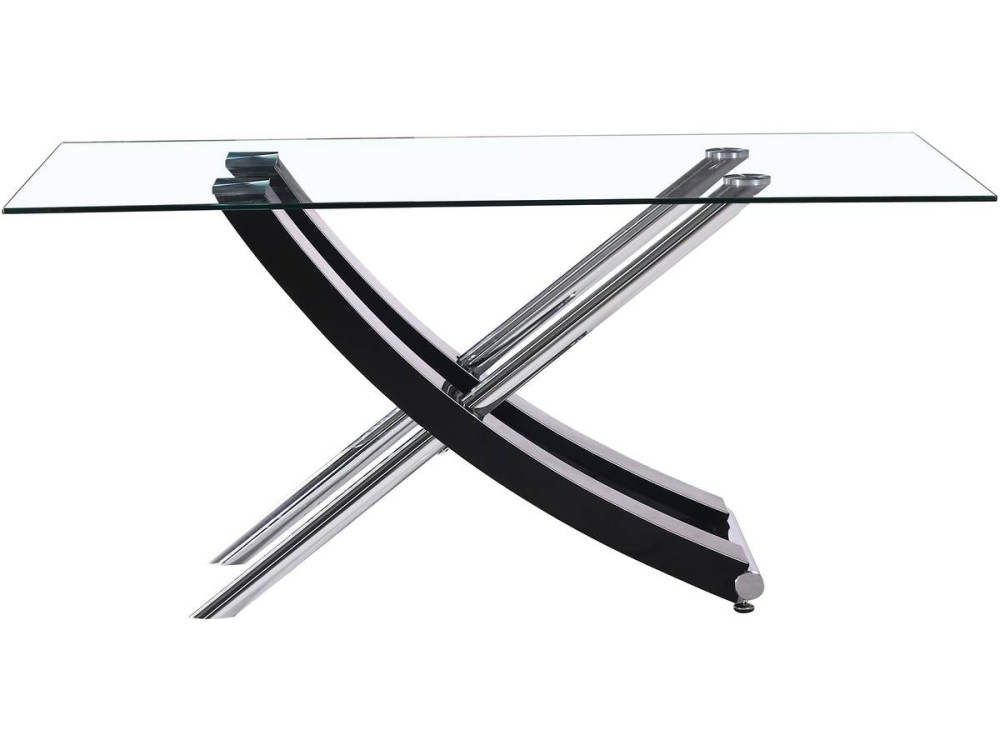 Mesa Diva en vidrio -  160 x 90 x 76 cm - Negro lacado