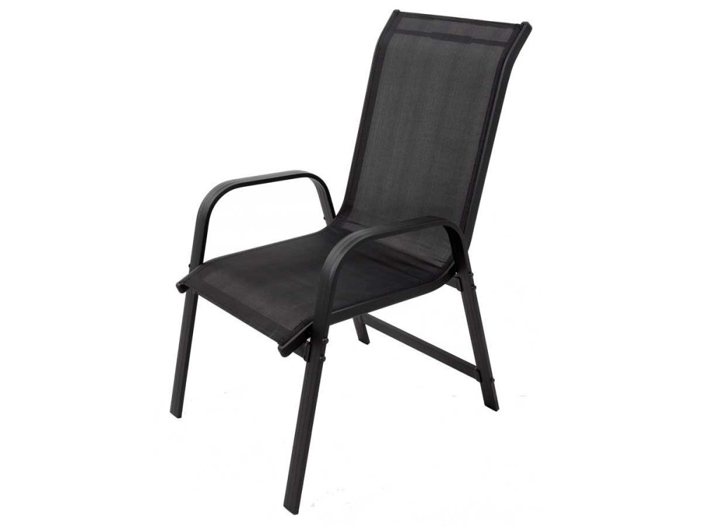 Juego de 2 sillas para jardin textileno "Porto"- Phoenix - negro