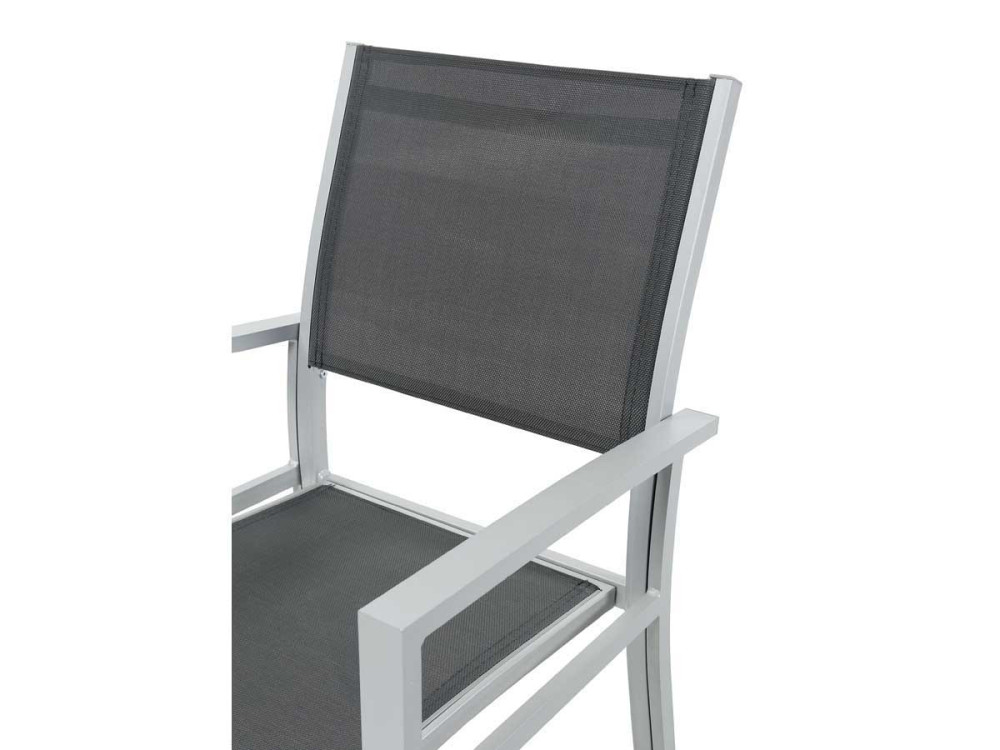 Juego de 2 sillas para jardín- textileno "Tropic" - Phoenix - gris oscuro