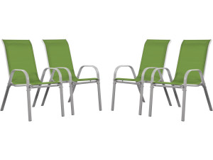 Juego de 4 sillas jardín Textileno "Cordoba" - Phoenix - Verde