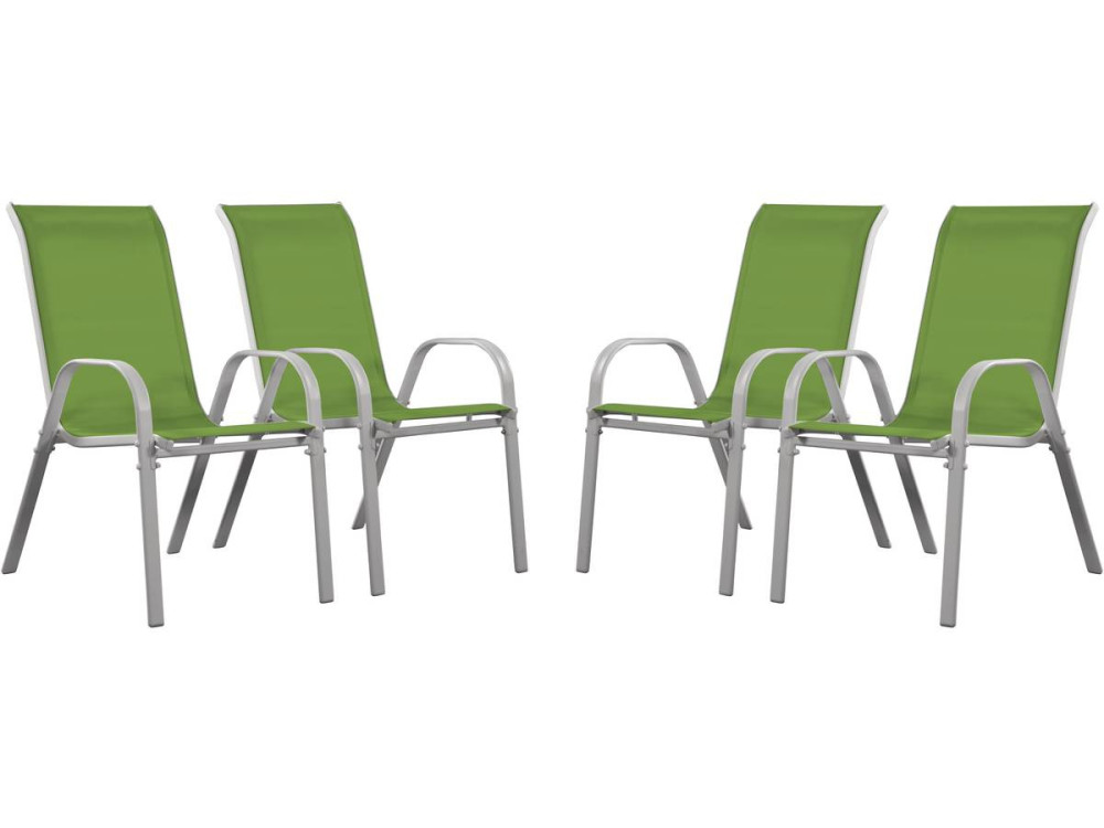 Juego de 4 sillas jardín Textileno "Cordoba" - Phoenix - Verde