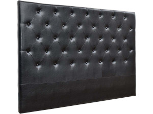 Cabecero de cama acolchado 180 cm "Déco" en PVC - Negro 2