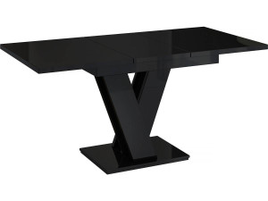 Mesa de comedor extensible "Masiv" - 120/160 x 80 x 75 cm - Negro brillante