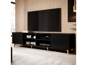Mueble TV "Parfos" - 201 x 42 x 53 cm - Negro/Oro 2
