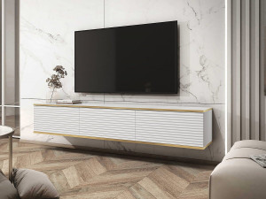 Mueble TV suspendido "Oni" 175 x 30 x 32 cm - Blanco 2