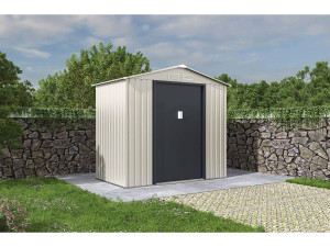 Caseta de jardín metálica "Nebraska" - 4,07 m² - Beige/Gris antracita 2