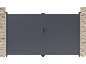 Puerta de aluminio "Marc" - 299,5 x 180,9 cm - Gris