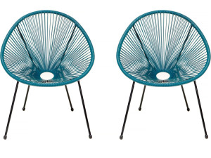 Conjunto de 2 sillones de jardín "Ania" - Azul claro
